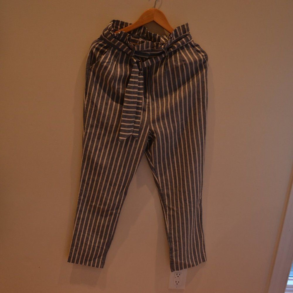 Urban Outfitters Size 6 High Waisted Blue and White Striped Pants